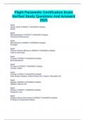Flight Paramedic Certification Exam Verified Study Questions And Answers 2025