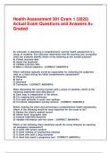 Health Assessment 301 Exam 1 &lpar;2025&rpar; Actual Exam Questions and Answers A&plus; Graded&period;