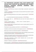 ICC REINFORCED CONCRETE FINAL EXAM NEWEST 2025 ACTUAL EXAM COMPLETE 200 QUESTIONS AND CORRECT DETAILED ANSWERS &lpar;VERIFIED ANSWERS&rpar; &vert;100&percnt; GUARANTEED PASS&excl;