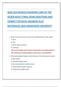 NUR 2214 NUR2214 NURSING CARE OF THE  OLDER ADULT FINAL EXAM QUESTIONS AND  CORRECT DETAILED ANSWERS PLUS  RATIONALES 2025 RASMUSSEN UNIVERSITY