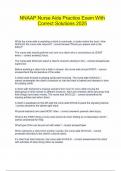 NNAAP Nurse Aide Practice Exam With Correct Solutions 2025