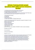 Athletic Training EXAM sample Questions With 100&percnt; Correct Answers &vert; Verified