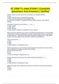 AT 2356 Tx state EXAM 1 Complete Questions And Answers &vert; Verified