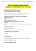 Basic Athletic Training Exam 1 Questions With All Correct Answers