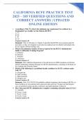CALIFORNIA RCFE PRACTICE TEST 2025 &ndash; 185 VERIFIED QUESTIONS AND CORRECT ANSWERS &vert; UPDATED ONLINE EDITION