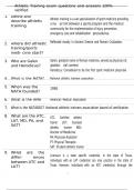 Athletic Training exam questions and answers 100&percnt; verifed 