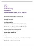 CON 1100V - Understanding Regulations Exam Questions With Correct Answers&period;
