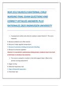 NUR 2513 NUR2513 MATERNAL CHILD  NURSING FINAL EXAM QUESTIONS AND  CORRECT DETAILED ANSWERS PLUS  RATIONALES 2025 RASMUSSEN UNIVERSITY