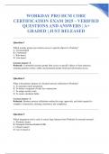 WORKDAY PRO HCM CORE CERTIFICATION EXAM 2025 &ndash; VERIFIED QUESTIONS AND ANSWERS &vert; A&plus; GRADED &vert; JUST RELEASED