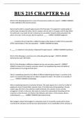 BUS 215 CHAPTER 9-14  