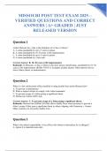 MISSOURI POST TEST EXAM 2025 &ndash; VERIFIED QUESTIONS AND CORRECT ANSWERS &vert; A&plus; GRADED &vert; JUST RELEASED VERSION