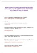 WGU D220&vert;WGU D220 NURSING INFORMATICS FINAL ACTUAL EXAM ALL 160 QUESTIONS AND ANSWER 2024- 2025 UPDATE ALREADY A GRADED 