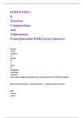 SURVEYING - 6&period; Traverse Computations and Adjustments Exam Questions With Correct Answers&period;