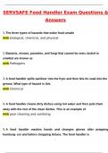 ServSafe Food Handler Exam Latest 2025 Actual Questions & Verified Answers &lpar;2025 &sol; 2026&rpar; A&plus; Grade 100&percnt; Guarantee Verified by Experts