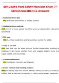 ServSafe Food Handler BUNDLED ServSafe Food Handler Test Latest 2025 Actual Questions & Verified Answers &lpar;2025 &sol; 2026&rpar; A&plus; Grade 100&percnt; Guarantee Verified by Experts&period; ServSafe Food Handler exam study guide 2025 PDF download&period; Latest ServSafe Food Safety Manag