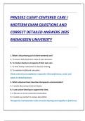 Compilation bundle for PRN 1032 PRN1032 Client-Centered Care I Midterm And Final Exams QUESTIONS AND CORRECT DETAILED ANSWERS PLUS RATIONALES 2025 RASMUSSEN UNIVERSITY
