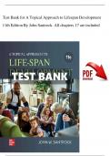 TEST BANK FOR A Topical Approach to Life-span Development 11th Edition by John Santrock All chapters 17 included