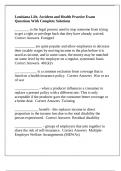 Louisiana Life&comma; Accident and Health Practice Exam Questions With Complete Solutions