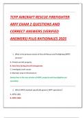 Compilation bundle for TCFP AIRCRAFT RESCUE FIREFIGHTER ARFF EXAMS QUESTIONS AND CORRECT ANSWERS &lpar;VERIFIED ANSWERS&rpar; PLUS RATIONALES 2025