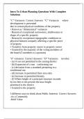 Intro To Urban Planning Questions With Complete Solutions