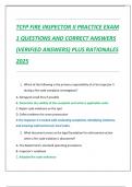 TCFP FIRE INSPECTOR II PRACTICE EXAM 1 QUESTIONS AND CORRECT ANSWERS  &lpar;VERIFIED ANSWERS&rpar; PLUS RATIONALES  