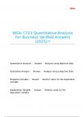 BUS 3100 &lpar;C723&rpar; Quantitative Analysis for Business Questions Answers 2025&period;