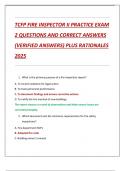 TCFP FIRE INSPECTOR II PRACTICE EXAM 2 QUESTIONS AND CORRECT ANSWERS  &lpar;VERIFIED ANSWERS&rpar; PLUS RATIONALES  2025