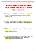 ILLINOIS SUPPLEMENTAL EXAM  2025 BRAND NEW ACTUAL EXAM  WITH ANSWERS&period;