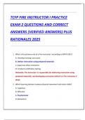 Compilation bundle for TCFP FIRE INSTRUCTOR I PRACTICE EXAMS QUESTIONS AND CORRECT ANSWERS &lpar;VERIFIED ANSWERS&rpar; PLUS RATIONALES 2025