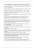 C201 BUSINESS ACUMEN QUESTIONS & ANSWERS