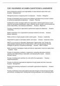 C201 BUSINESS ACUMEN QUESTIONS & ANSWERS