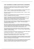 C201 BUSINESS ACUMEN QUESTIONS & ANSWERS