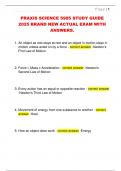 PRAXIS SCIENCE 5905 STUDY GUIDE  2025 BRAND NEW ACTUAL EXAM WITH  ANSWERS&period;
