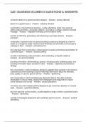 C201 BUSINESS ACUMEN III QUESTIONS & ANSWERS