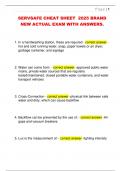 SERVSAFE CHEAT SHEET  2025 BRAND  NEW ACTUAL EXAM WITH ANSWERS&period; 