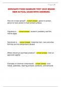 SERVSAFE FOOD HANDLER TEST 2025 BRAND  NEW ACTUAL EXAM WITH ANSWERS&period;