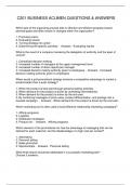 C201 BUSINESS ACUMEN QUESTIONS & ANSWERS