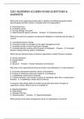 C201 BUSINESS ACUMEN EXAM QUESTIONS & ANSWERS