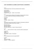 C201 BUSINESS ACUMEN QUESTIONS & ANSWERS