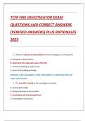 TCFP FIRE INVESTIGATOR EXAM  QUESTIONS AND CORRECT ANSWERS  &lpar;VERIFIED ANSWERS&rpar; PLUS RATIONALES  2025