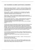 C201 BUSINESS ACUMEN QUESTIONS & ANSWERS