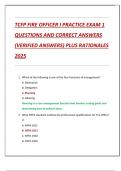 TCFP FIRE OFFICER I PRACTICE EXAM 1  QUESTIONS AND CORRECT ANSWERS  &lpar;VERIFIED ANSWERS&rpar; PLUS RATIONALES  2025