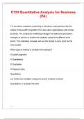 C723 Quantitative Analysis for Business &lpar;PA&rpar; Latest 2025&sol;2026 Update with complete solution&colon; &lpar;Highly recommended&rpar; By Expert to Pass WGU Exam&period;