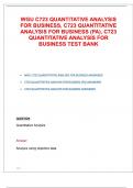 WGU C723 QUANTITATIVE ANALYSIS FOR BUSINESS&comma; C723 QUANTITATIVE ANALYSIS FOR BUSINESS &lpar;PA&rpar;&comma; C723 QUANTITATIVE ANALYSIS FOR BUSINESS TEST BANK  Latest 2025&sol;2026 Update with complete solution&colon; &lpar;Highly recommended&rpar; By Expert to Pass WGU Exam&period;