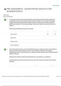 Pre-Assessment for Quantitative Analysis in Business - C723 Questions and Answers&period;