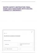 WATER SAFETY INSTRUCTOR FINAL EXAM 2025 QUESTIONS WITH SOLVED CORRECTLY ANSWERS&excl;&excl;