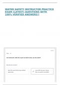 WATER SAFETY INSTRUCTOR PRACTICE EXAM &lpar;LATEST&rpar; QUESTIONS WITH 100&percnt; VERIFIED ANSWERS&excl;&excl;