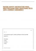 WATER SAFETY INSTRUCTOR FINAL WRITTEN EXAM PREP QUESTIONS WITH 100&percnt; CORRECT ANSWERS&excl;&excl;