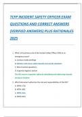 TCFP INCIDENT SAFETY OFFICER EXAM  QUESTIONS AND CORRECT ANSWERS  &lpar;VERIFIED ANSWERS&rpar; PLUS RATIONALES  2025