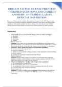 OREGON TATTOO LICENSE PREP TEST &ndash; VERIFIED QUESTIONS AND CORRECT ANSWERS &vert; A&plus; GRADED &vert; LATEST OFFICIAL 2025 EDITION